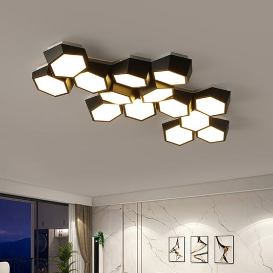 Modern Geometry Alloy LED Ceiling Chandeliers