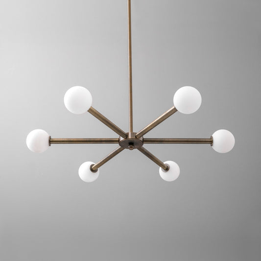 Preslynn Modern Radial Globe Opal Glass 6-Light Chandelier