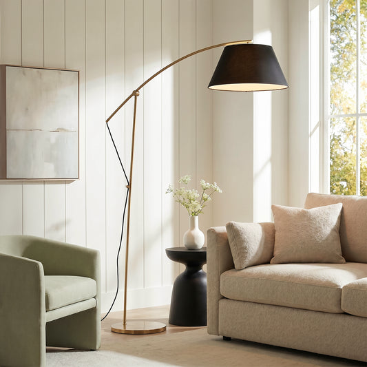 Glenys Minimalist Linen Fabric Floor Light