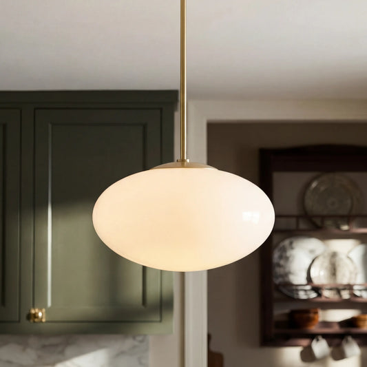 Mandy Modern Brass Opal Glass Pendant Light
