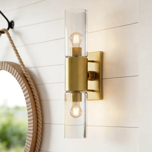 Water Ripple Glass Double Tube Sconce