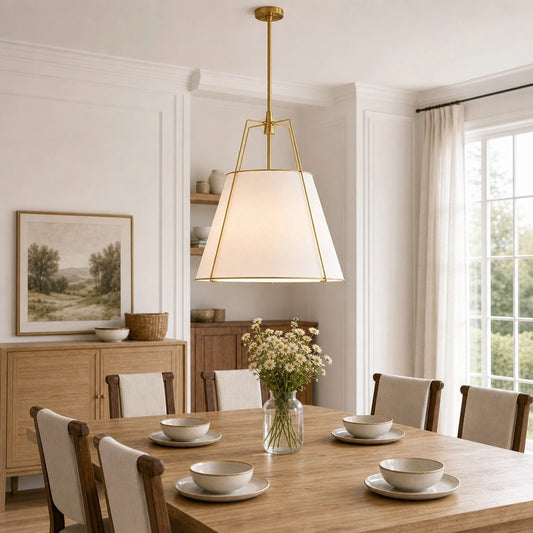 Rielyn Contemporary Fabric Drum Large Pendant Light