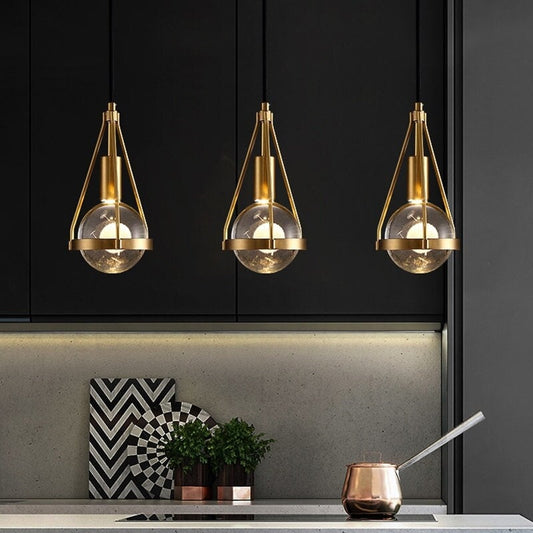 Blowball Gold Crystal Pendant Light
