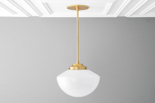Genevieve Vintage Brass Glass Globe Pendant Light