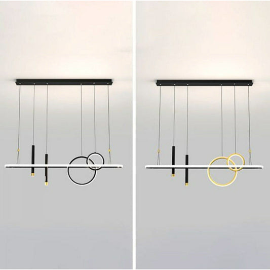 Chandelier Lighting Modern Black/Gold Metal Liner