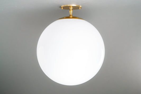 Yensi Modern Classic Globe Opal Glass Ceiling Light