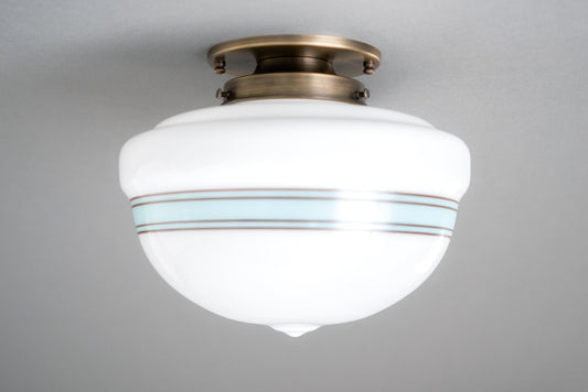 Aviva Vintage Glass Bowl Semi-Flush Mount Ceiling Light