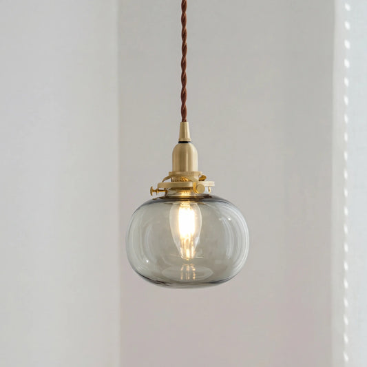 Ribbed Globe Glass Pendant Light - 228GPL