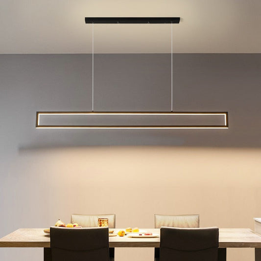 Modern Rectangle Long Strip Pendant Lights