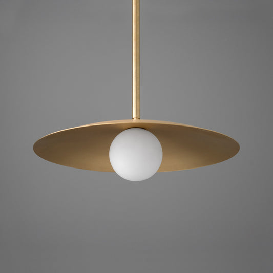 Tristan Minimalist Single Saucer Globe Metal Pendant Light