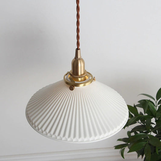Fluted Ceramic Pendant Light - 101PL