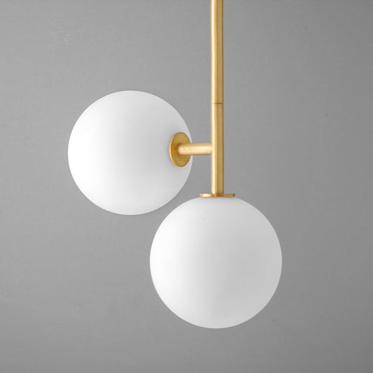 Yasmeen Modern Asymmetrical Double Ball Metal Chandelier