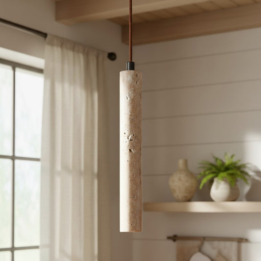Eirian Nordic Mini Cylindr Tube Travertine Pendant Light for Kitchen Island