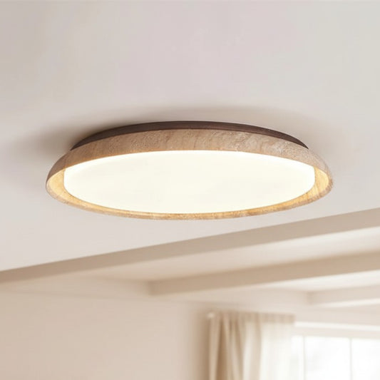 Beatrice Japanese Wabi-Sabi Travertine Natural Stone Round Ceiling Light