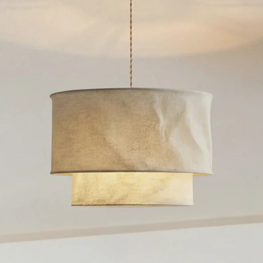 Sophia Natural Fabric Tiered Pendant Light