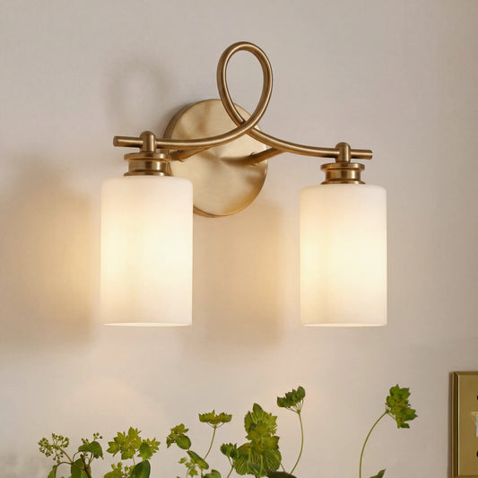 Lioran Industrial Looped Arm Glass Vanity Light