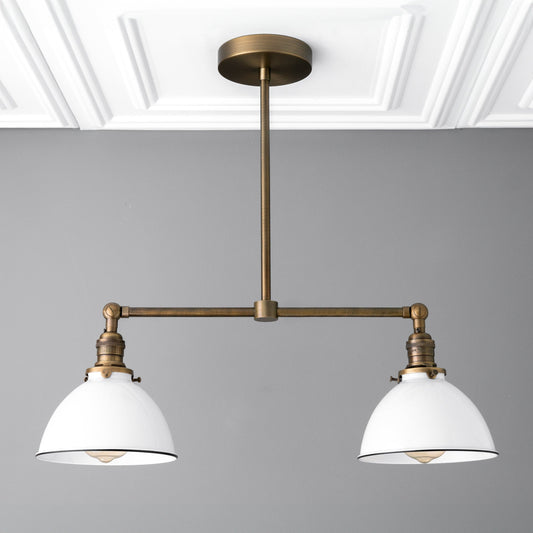 Kyla Industrial Two-Light Metal Dome Chandelier