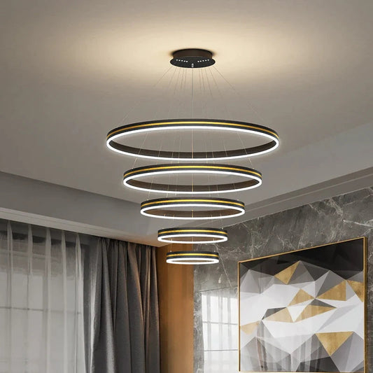 Modern Circle Pendant Chandelier for Living Room, Kitchen, and Loft