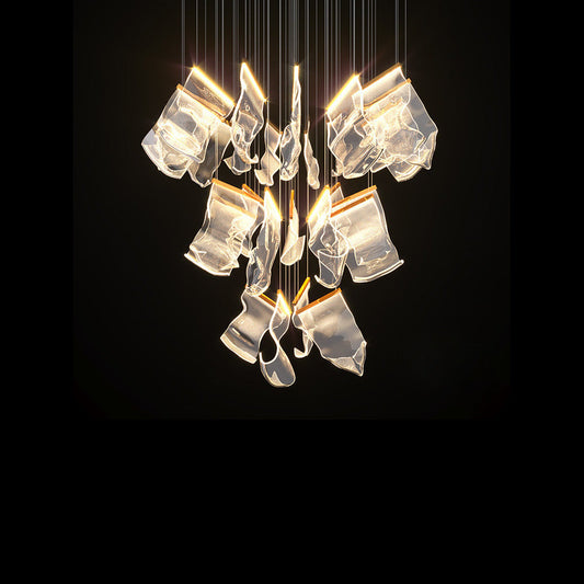 Waving Leaf Postmodern LED Chandelier - 1CH9
