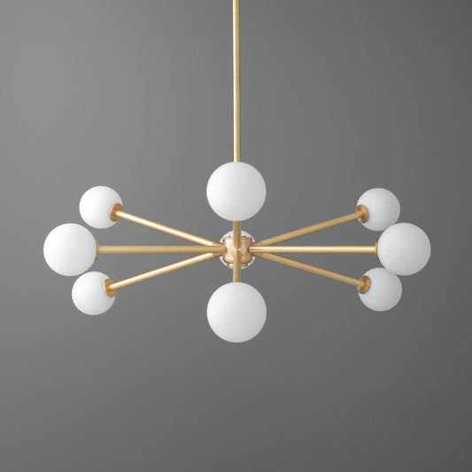 Uzziyah Minimalist Radial Eight Globe Metal Chandelier