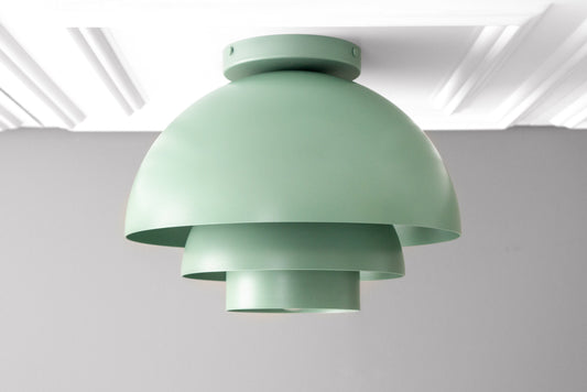 Neal Modern Retro Cascading Bowl Matte Metal Ceiling Light