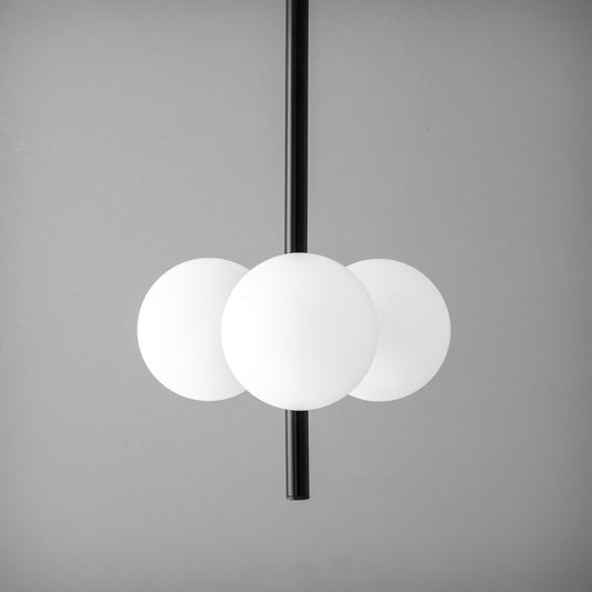 Ravonda Modern Vertical Triple Sphere Metal Chandelier