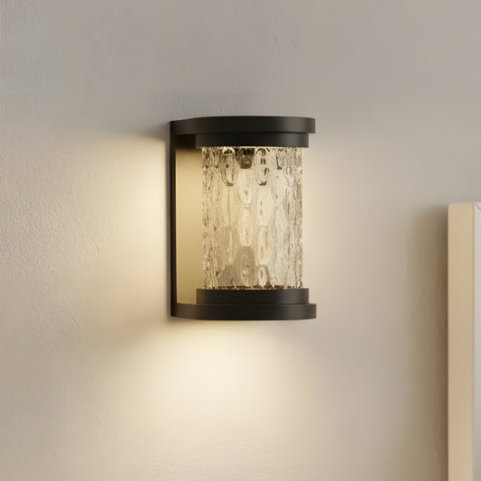Drew Outdoor Bubble Glass Cylindrical Wall Lamp