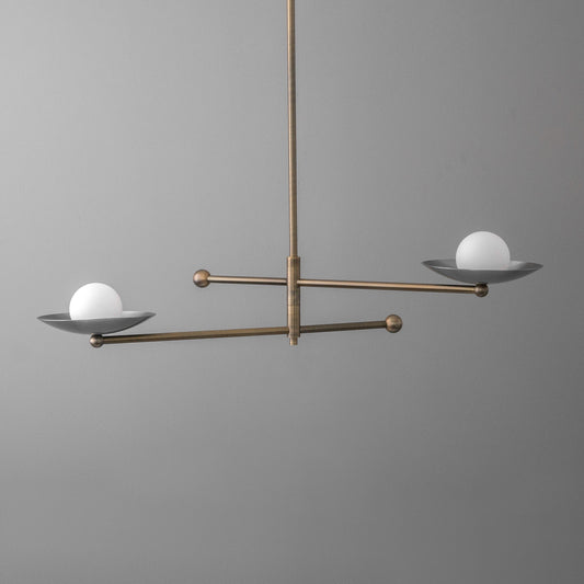 Kerbie Modern Asymmetrical Disc Sphere Brass Chandelier
