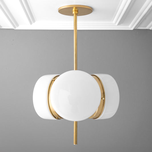 Unika Contemporary Triad Sphere Frosted Glass Chandelier