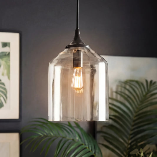 Farmhouse Clear Glass Pendant Light