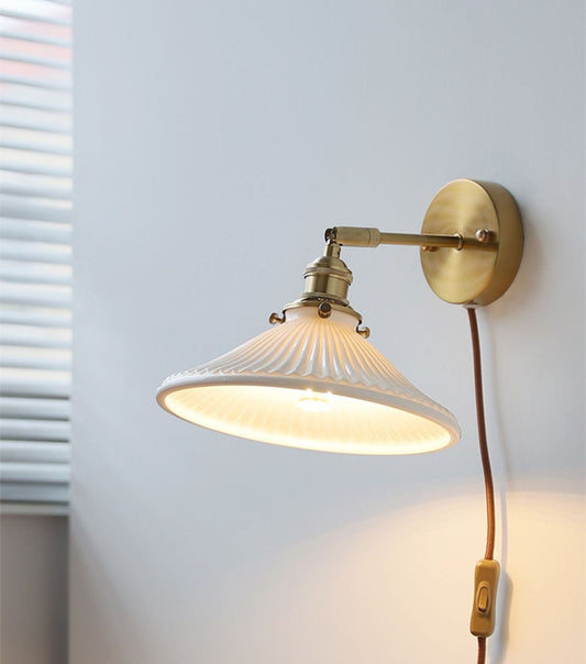 Ceramic Glass Plug In Wall Sconce Light - 226GBWL
