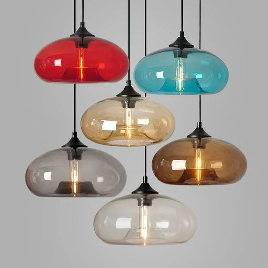 Colorful Glass Pendant Lights for Restaurant Bar Shop - Nordic Indoor Decoration Lighting