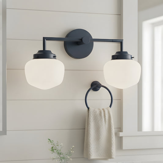 Contemporary Colorful Opal White Glass Vanity Light