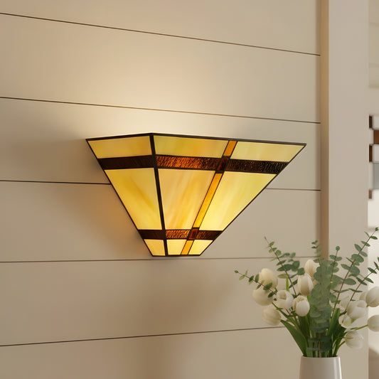 Varenna Farmhouse Tiffany Stained Glass Wall Sconce
