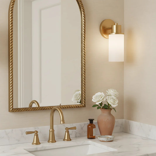 Yvonne Contemporary Cylinder Frosted Glass Vanity Light