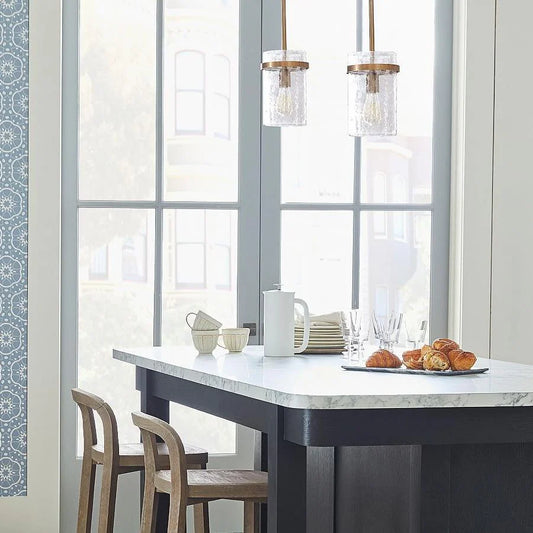 Alaric Modern Hammered Glass Cylinder Pendant Light