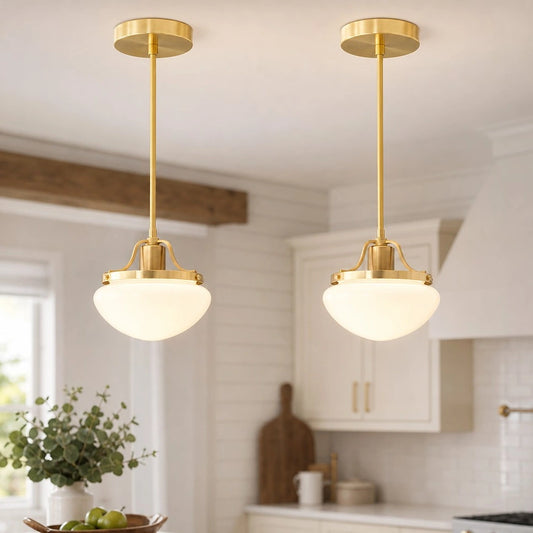 Alder Vintage Metal Glass Pendant Light