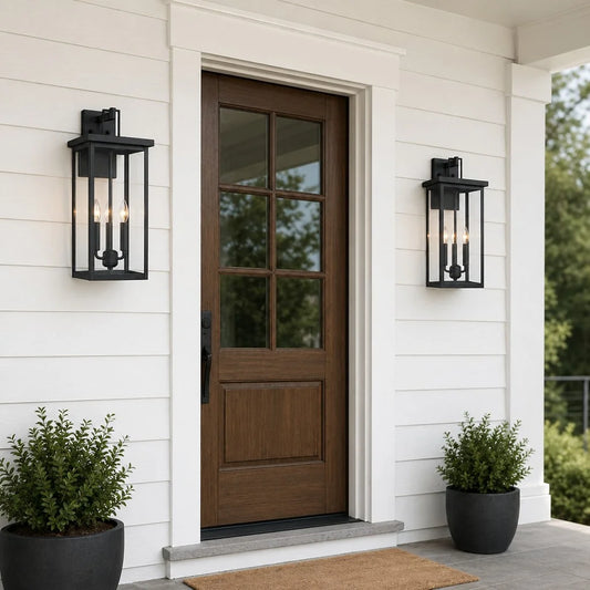 Alistair Minimalist 3-Light Large Black Outdoor Wall Light