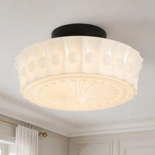 Annalisa Vintage Drum Glass Ceiling / Pendant Lamp