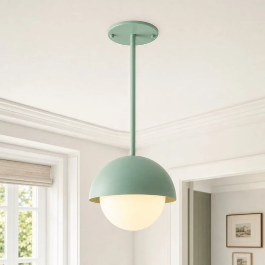 Anthea Modern Half Dome Globe Metal Glass Pendant Light