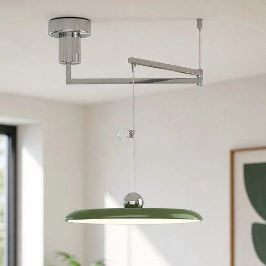 Ash Modern Adjustable Swing Arm Flying Saucer Pendant Light