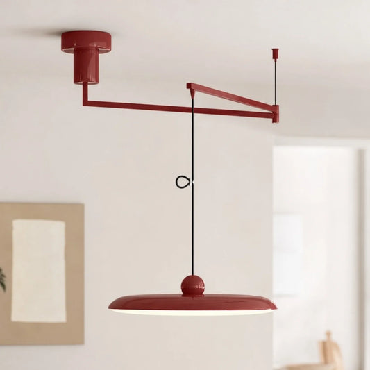 Ash Modern Adjustable Swing Arm Flying Saucer Pendant Light