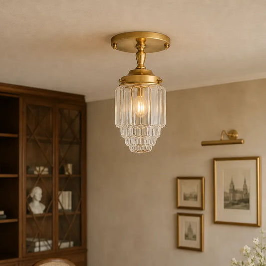 Aubrielle Art Deco Hand Blown Glass Tiered Ceiling Light