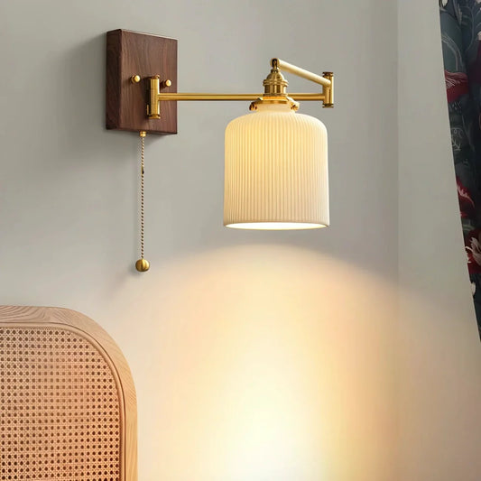 Aurora Retro Ceramic Swing Arm Wall Lamp