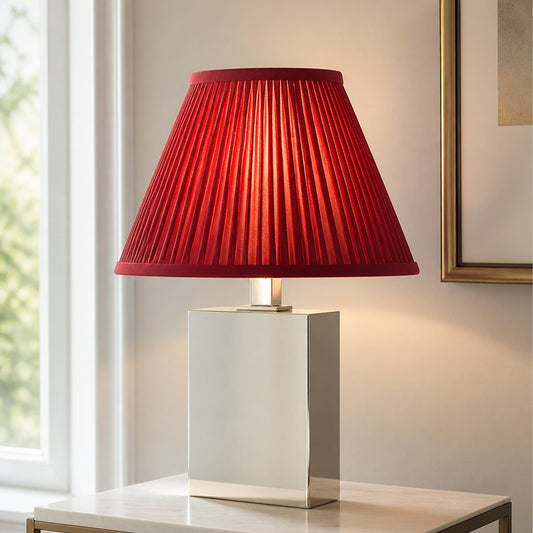 Azriel Classic Brass Tapered Fabric shade Table Lamp