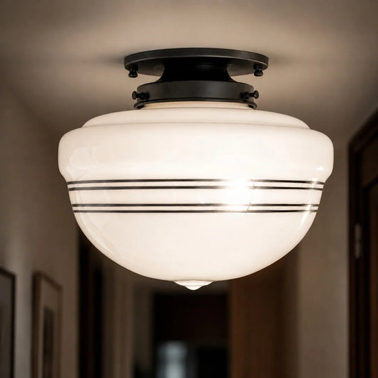 Berit Vintage Glass Globe Flush Mount Ceiling Light