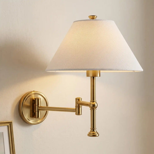 Briar Vintage Linen Metal Swing-Arm Wall Light