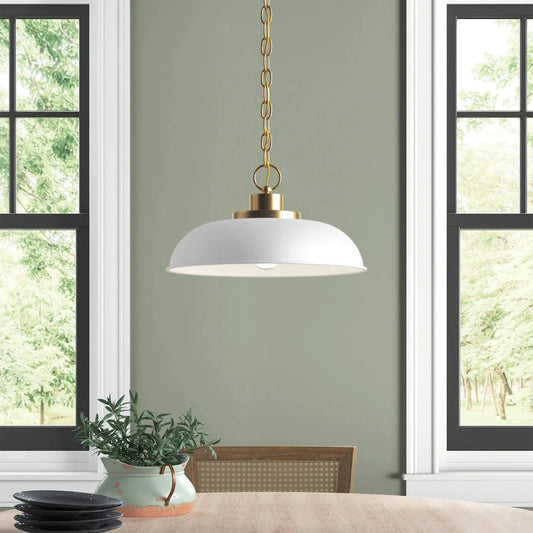 Briony Modern White Metal Dome Pendant Light