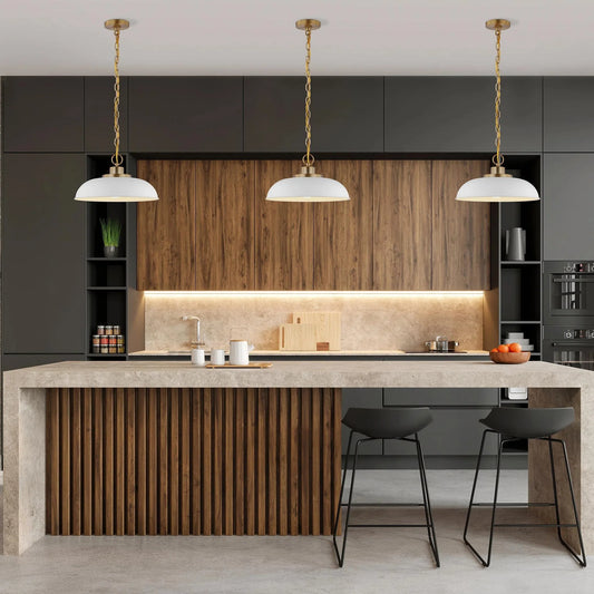 Briony Modern White Metal Dome Pendant Light