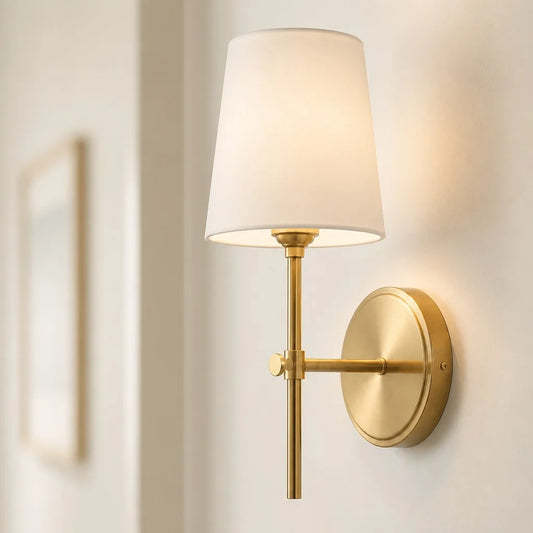 Briony Minimalist Fabric Metal 1-light Wall Sconce